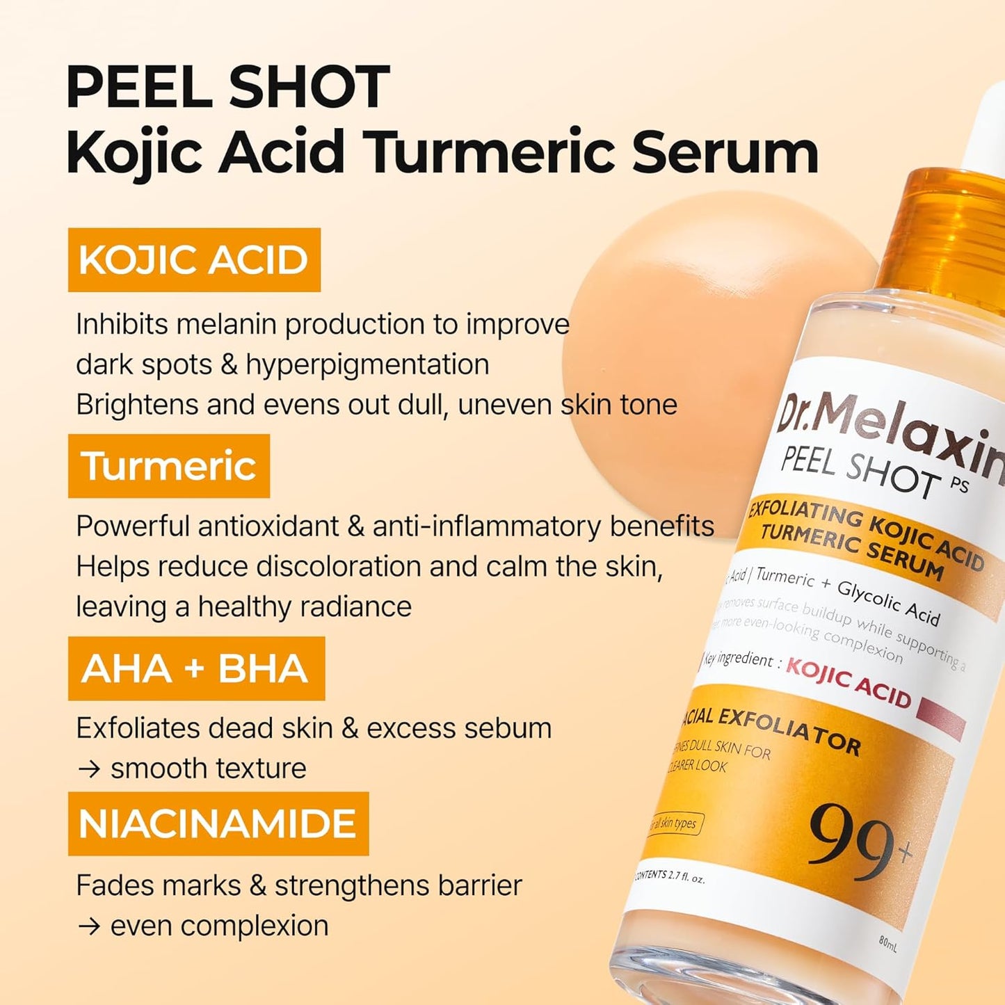 Peel Shot Exfoliating Kojic Acid Turmeric Serum
