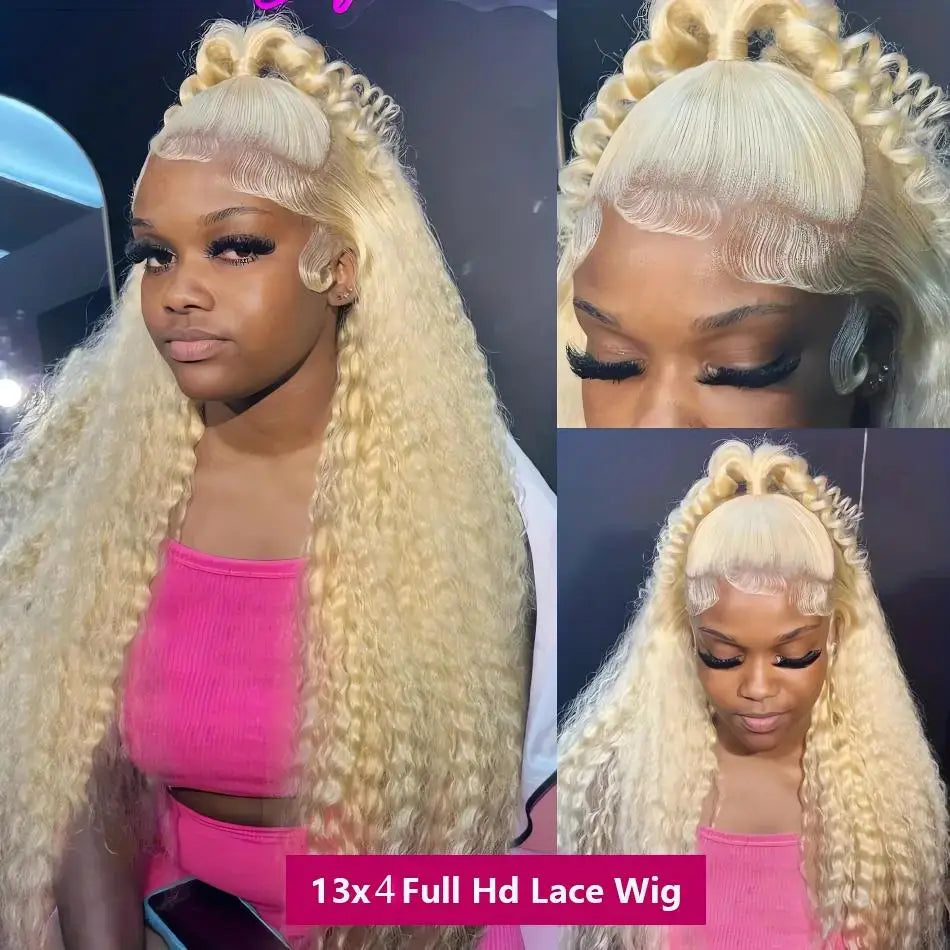 HD Lace 613 Honey Blonde Deep Wave Lace Frontal Wigs