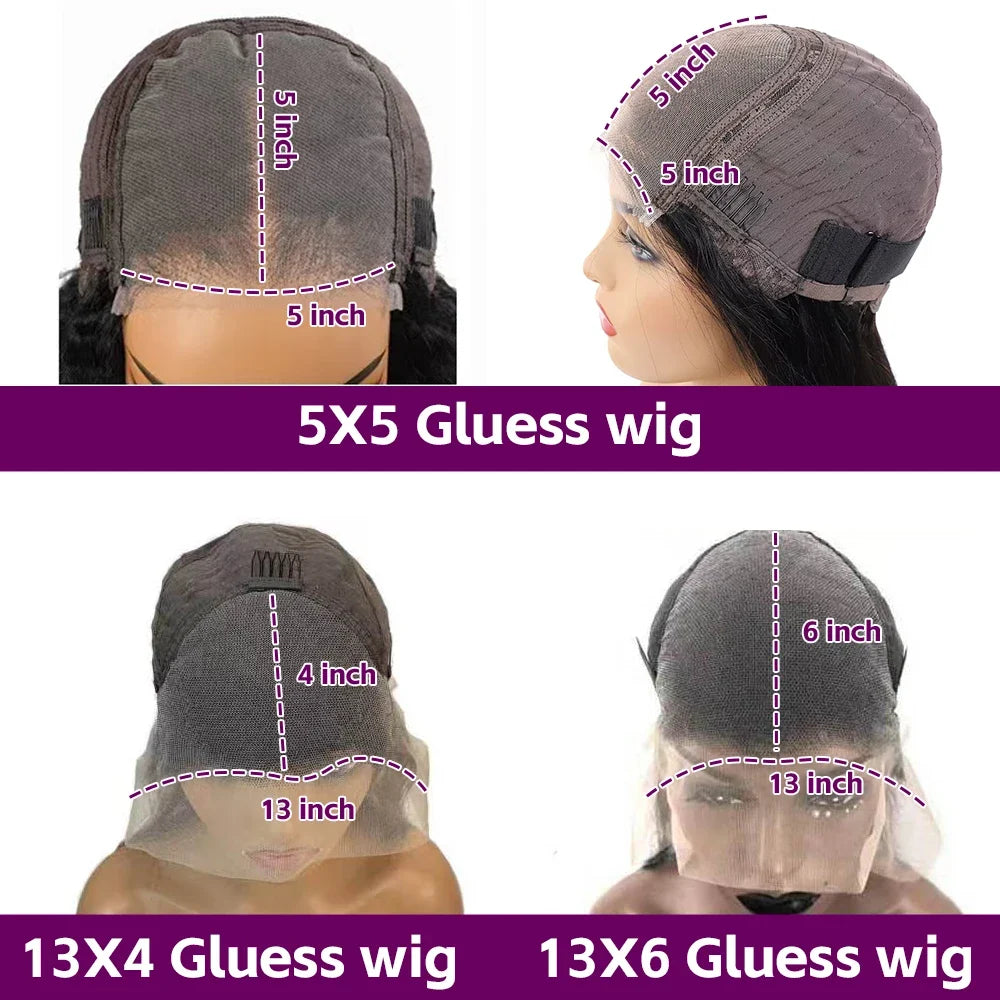 Kinky Straight Pre Plucked Yaki Straight HD Lace Frontal 4C Edges Curly Human Hair Wigs
