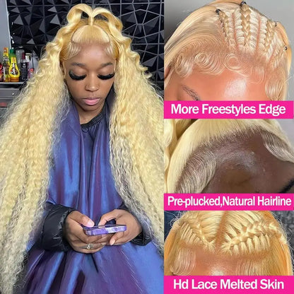 HD Lace 613 Honey Blonde Deep Wave Lace Frontal Wigs
