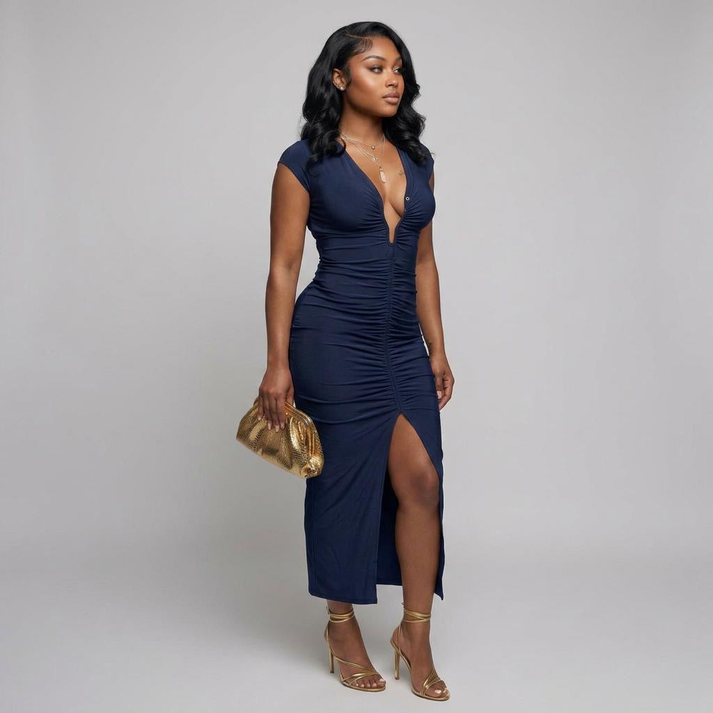 Sexy Deep V Plunge Slim Fit Dress