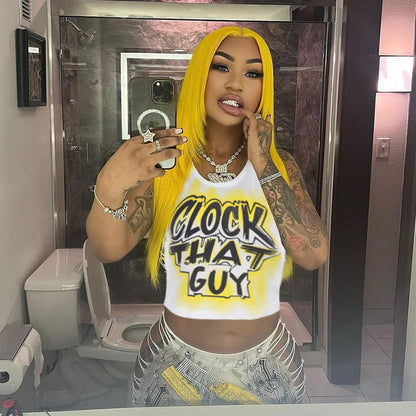 Hip Hop Street Letter Graphic Printed T-Shirt