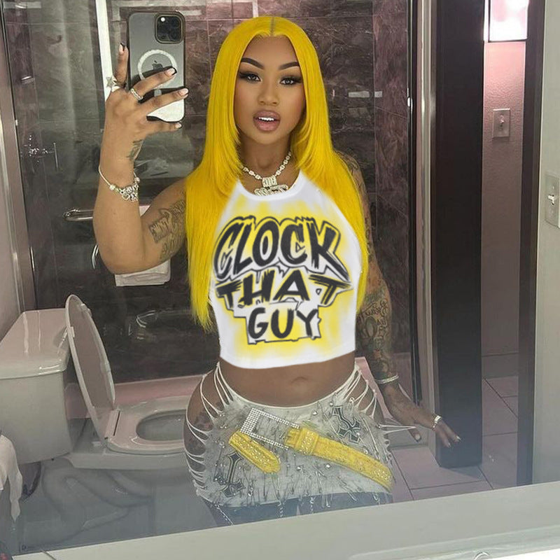 Hip Hop Street Letter Graphic Printed T-Shirt