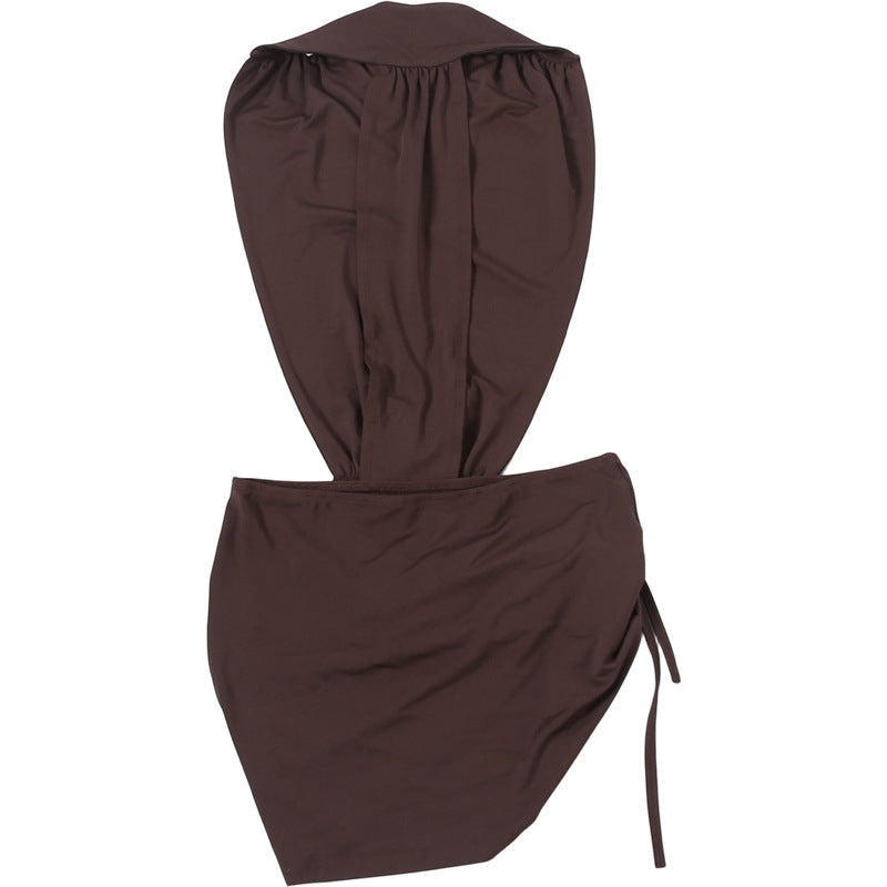 Sexy Deep V Plunge Jumpsuit Sheath Skirt Sets