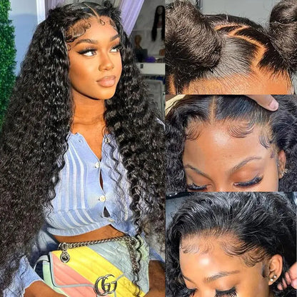 Voluminous Deep Wave Human Hair 250 High Density HD Lace Frontal Wigs