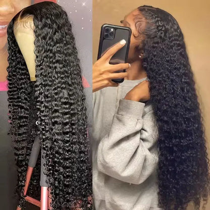 HD Transparent Lace Deep Wave Frontal Human Hair Wigs