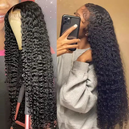 HD Transparent Lace Deep Wave Frontal Human Hair Wigs