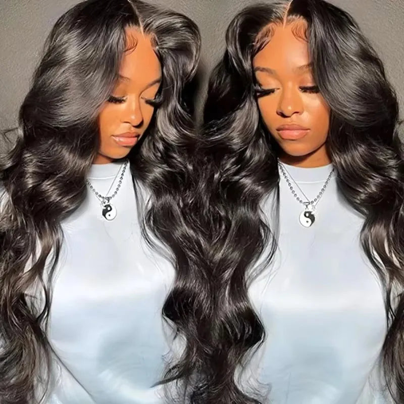 Brazilian Body Wave Human Hair Pre Plucked HD Transparent Lace Frontal Wig With Bleached Knots