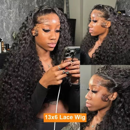 Premium Deep Wave Human Hair HD Lace Frontal Wigs