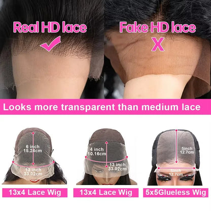 Raw Peruvian Body Wave HD Lace Front Human Hair Frontal Wigs