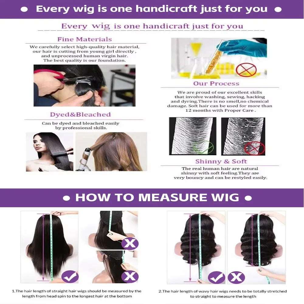 Loose Deep Wave Frontal Pre-plucked Glueless Wig Human Hair