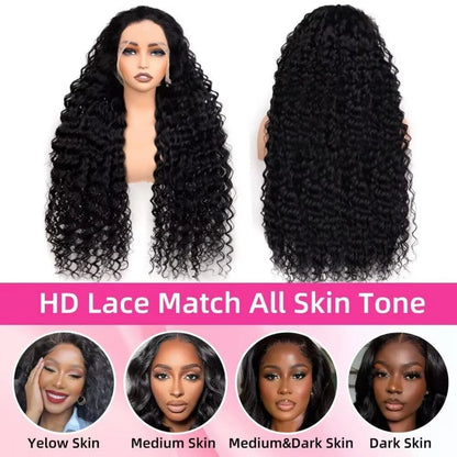 Burmese Curly Deep Wave Human Hair HD Lace Frontal Wigs