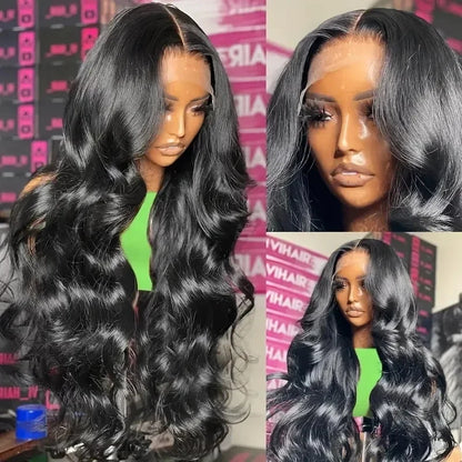Brazilian Body Wave Human Hair Pre Plucked HD Transparent Lace Frontal Wig With Bleached Knots