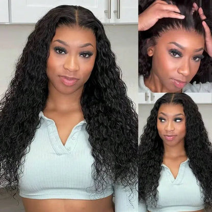 HD Transparent Lace Deep Wave Frontal Human Hair Wigs