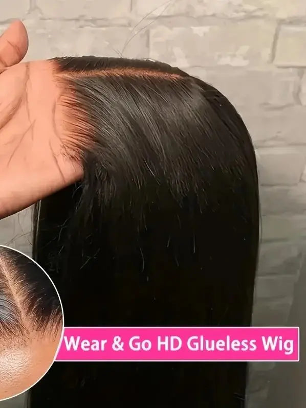 Brazilian Glueless Put on and go HD Transparent Bone Straight Lace Frontal Wigs