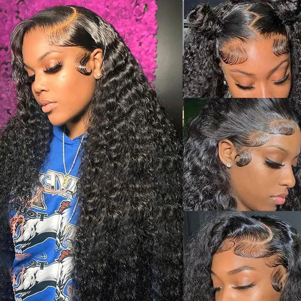 Voluminous Deep Wave Human Hair 250 High Density HD Lace Frontal Wigs