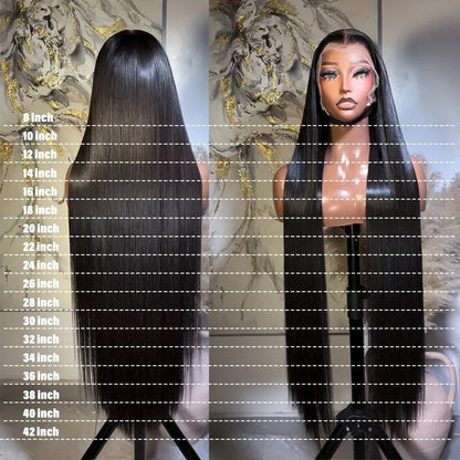 Brazilian Glueless Put on and go HD Transparent Bone Straight Lace Frontal Wigs