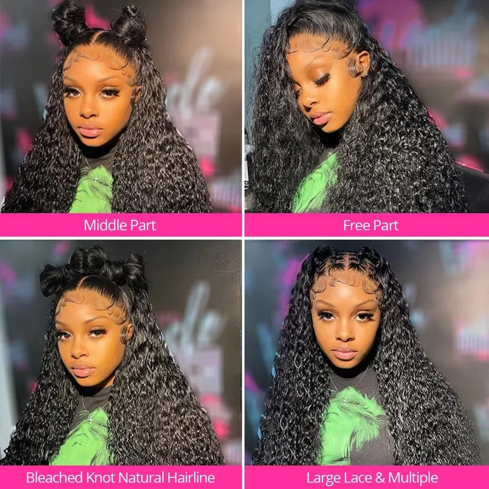 Voluminous Deep Wave Human Hair 250 High Density HD Lace Frontal Wigs