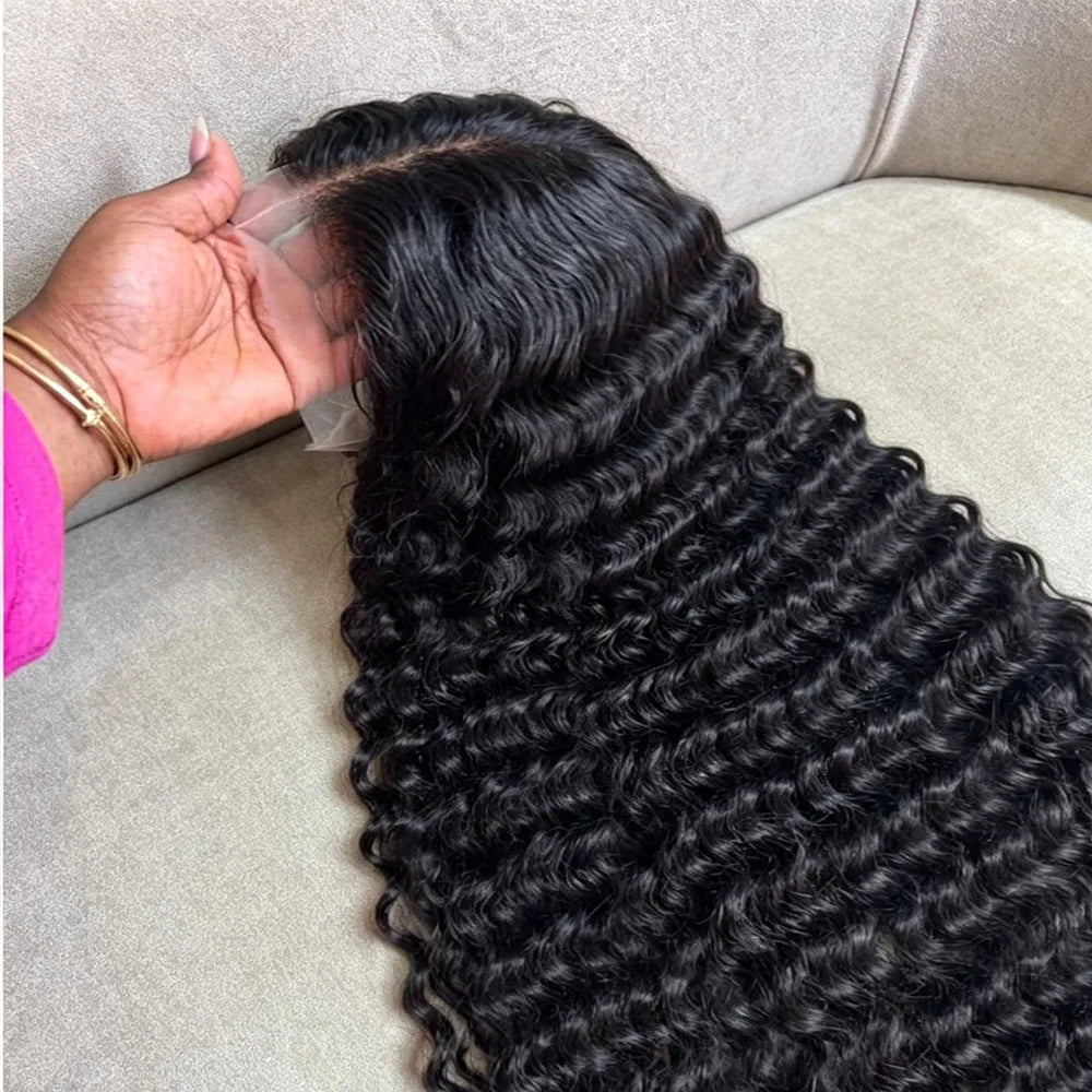 Loose Deep Wave Frontal Pre-plucked Glueless Wig Human Hair