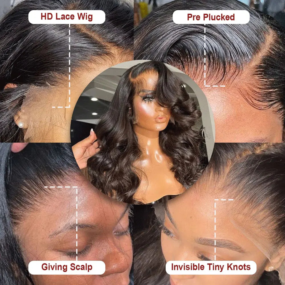 Raw Peruvian Body Wave HD Lace Front Human Hair Frontal Wigs