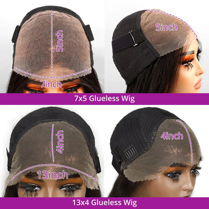 Deep Wave Lace Frontal Wigs 13x4 & 7x5 Glueless Bob Wig Curly Human Hair