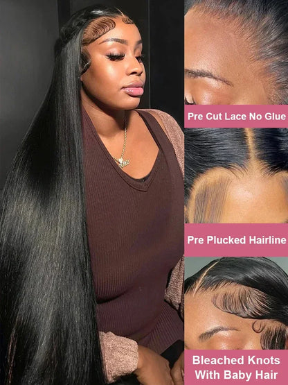 Brazilian Human Hair 5x5 Bone Straight HD Transparent Lace Front Wigs