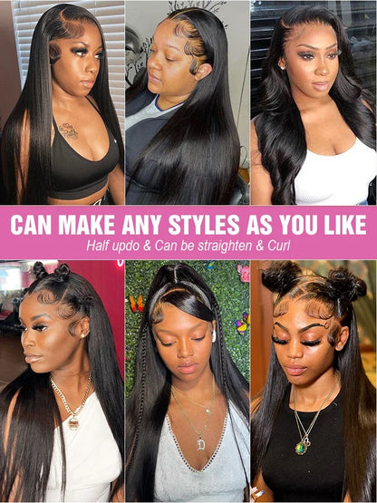 Brazilian Human Hair 5x5 Bone Straight HD Transparent Lace Front Wigs