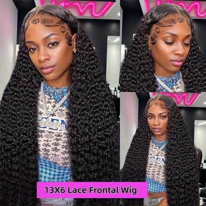 Burmese Curly Deep Wave Human Hair HD Lace Frontal Wigs