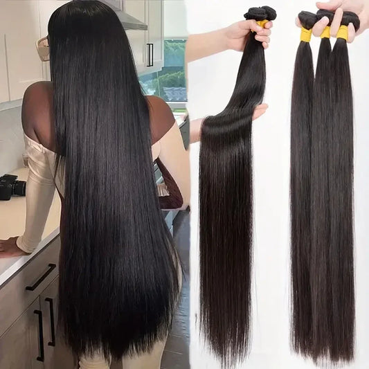 Bone Straight Brazilian Human Hair Bundles Raw Extensions