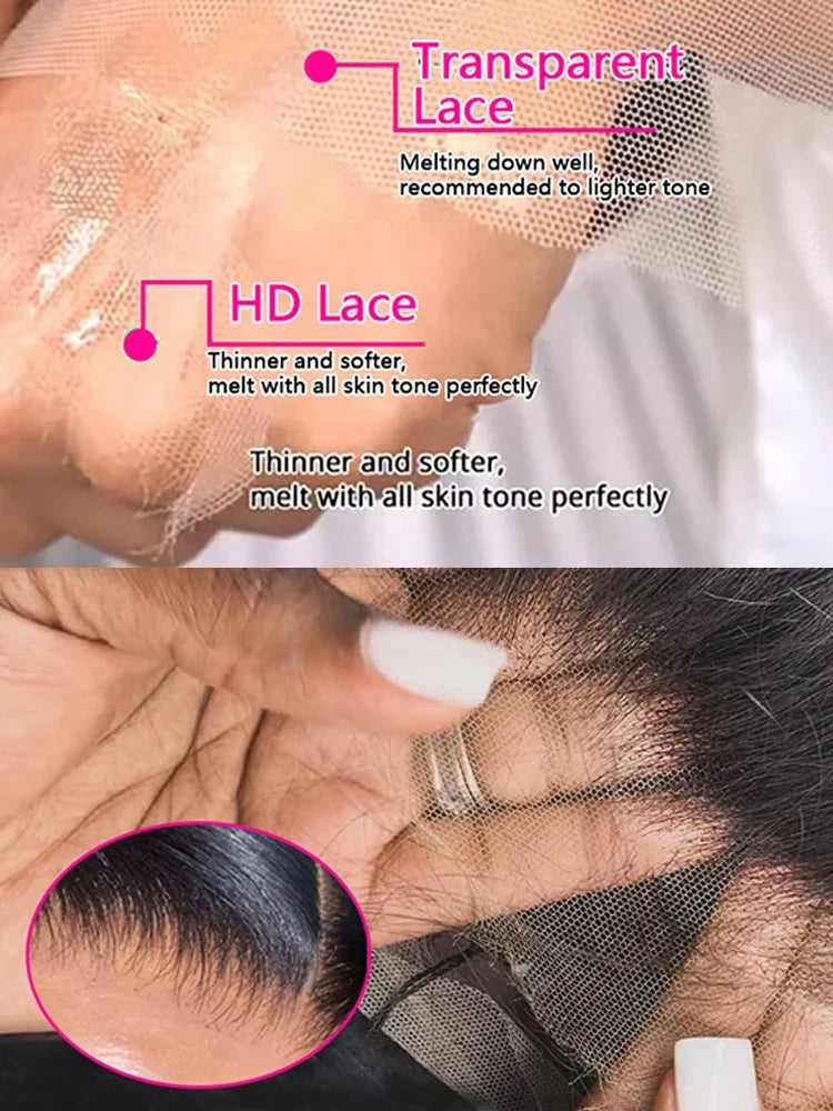 Brazilian Human Hair 5x5 Bone Straight HD Transparent Lace Front Wigs