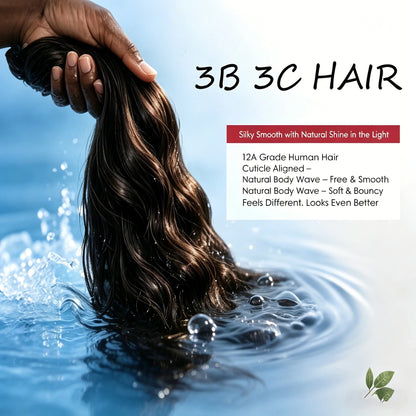 Brazilian Natural Body Wave Virgin Human Hair HD Lace Frontal Closure Wigs