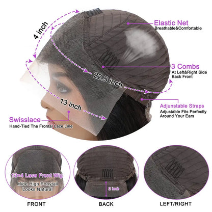 Brazilian Body Wave Human Hair Pre Plucked HD Transparent Lace Frontal Wig With Bleached Knots