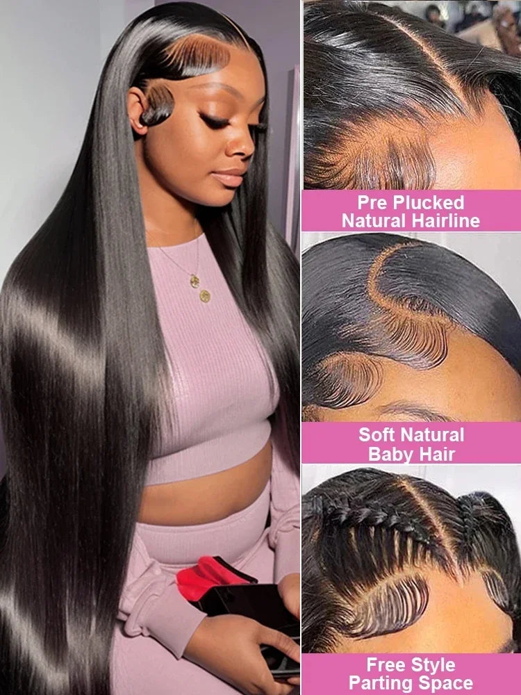 Brazilian Human Hair 5x5 Bone Straight HD Transparent Lace Front Wigs