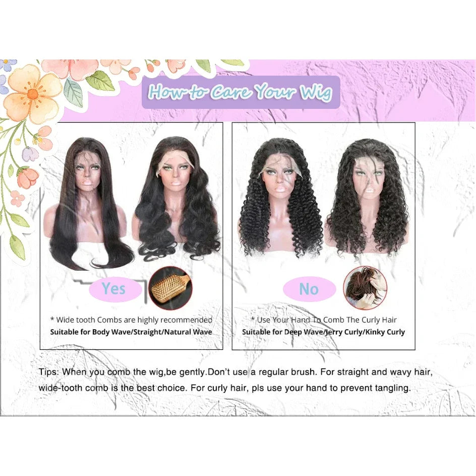 Brazilian Natural Body Wave Virgin Human Hair HD Lace Frontal Closure Wigs