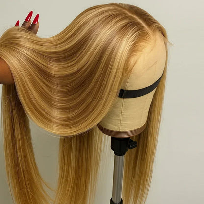 Highlight Human Hair Pre Plucked Hairline Straight Wig