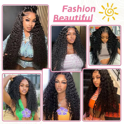 Burmese Curly Deep Wave Human Hair HD Lace Frontal Wigs