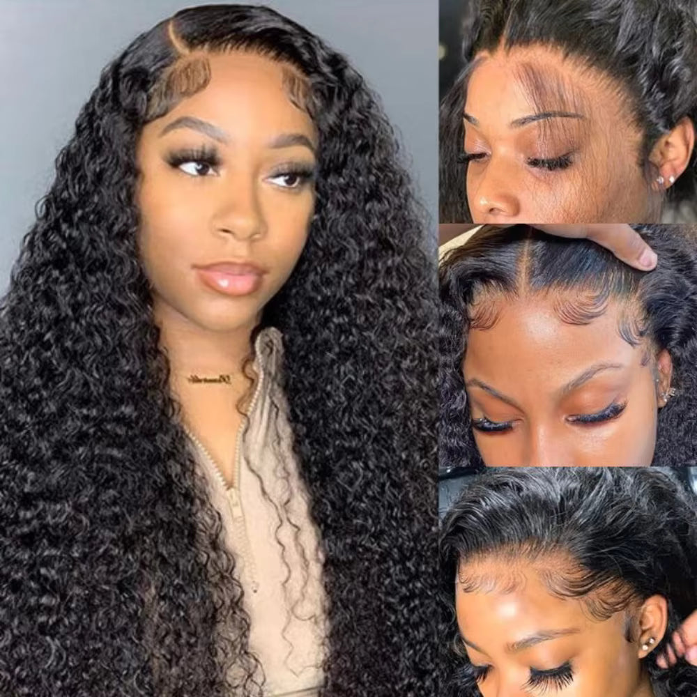 Premium Deep Wave Human Hair HD Lace Frontal Wigs