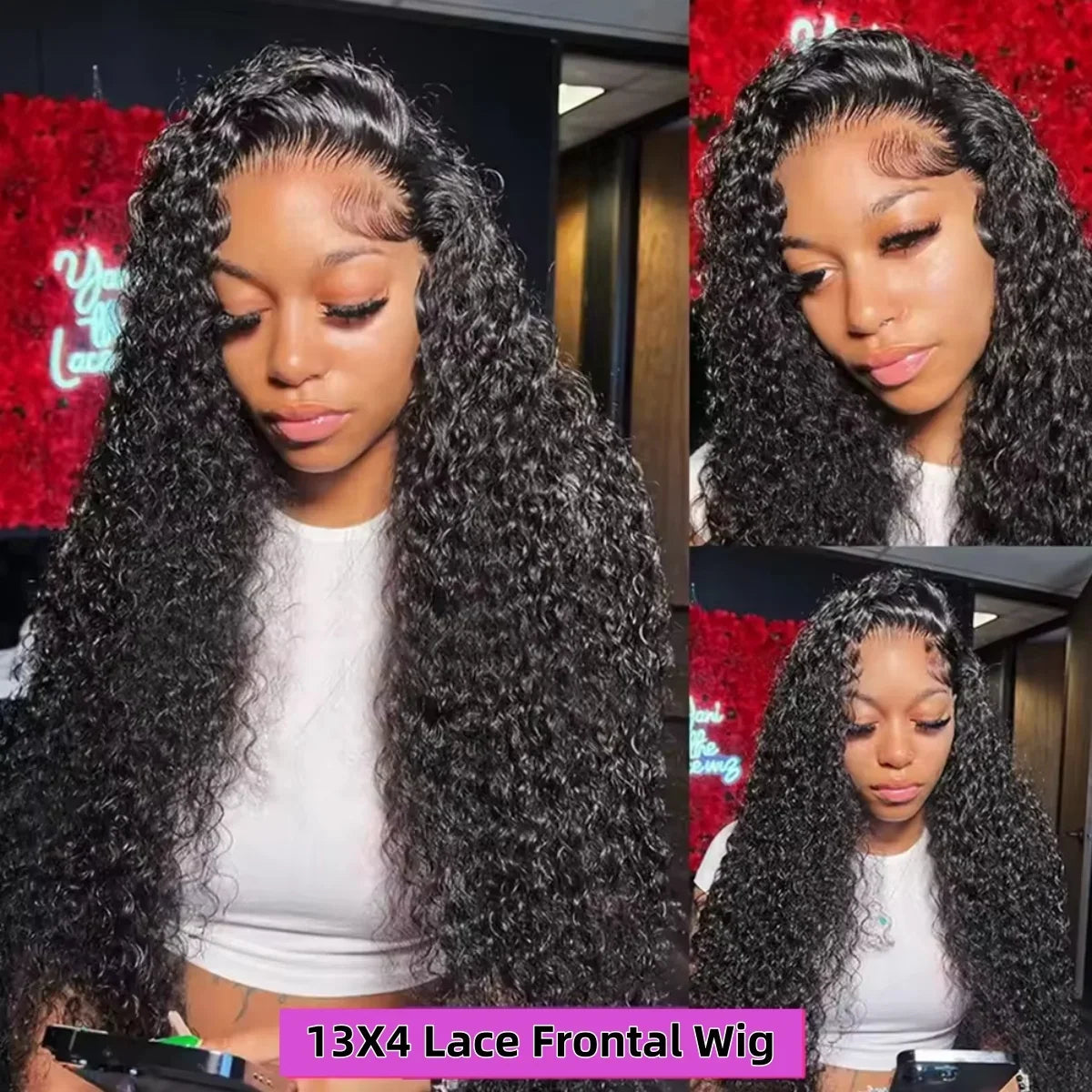 Burmese Curly Deep Wave Human Hair HD Lace Frontal Wigs