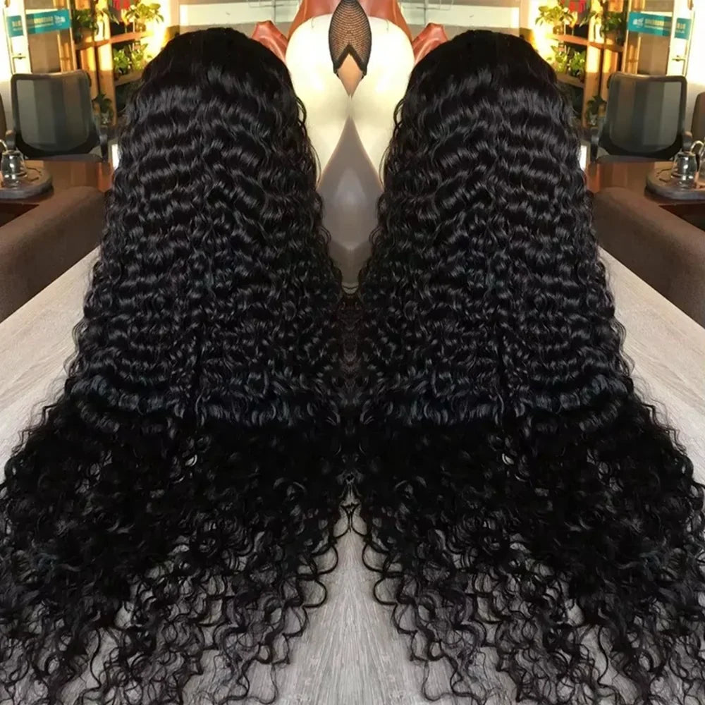 Voluminous Deep Wave Human Hair 250 High Density HD Lace Frontal Wigs