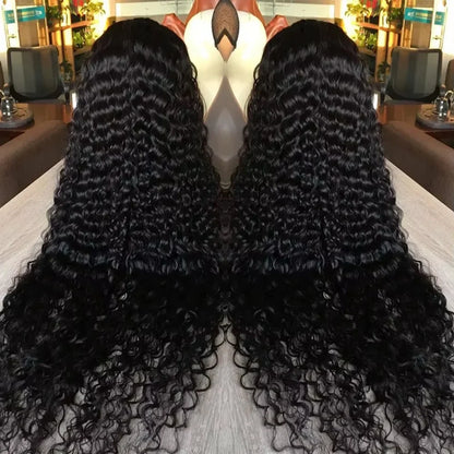 Voluminous Deep Wave Human Hair 250 High Density HD Lace Frontal Wigs