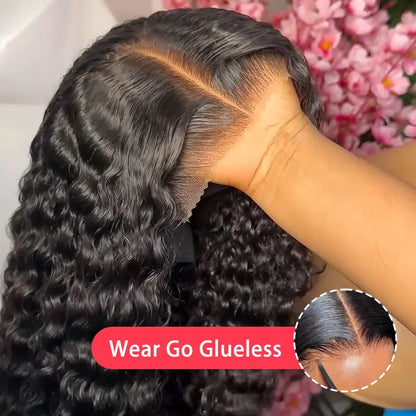 HD Transparent Lace Deep Wave Frontal Human Hair Wigs