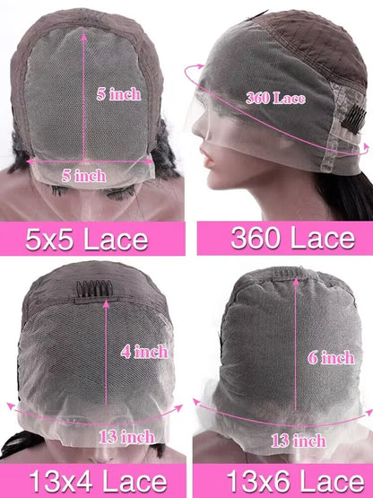 Brazilian Human Hair 5x5 Bone Straight HD Transparent Lace Front Wigs