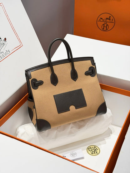 Hermes 25 Cargo Denim Handbag
