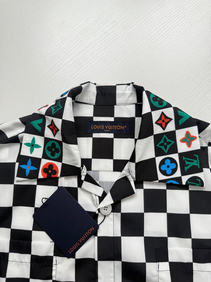 LV Checkered Short-Sleeve Shirt