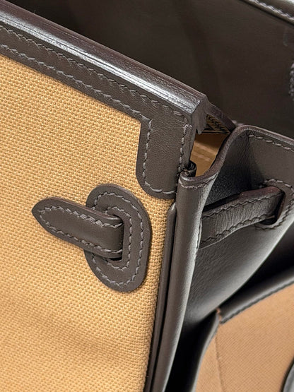 Hermes 25 Cargo Denim Handbag
