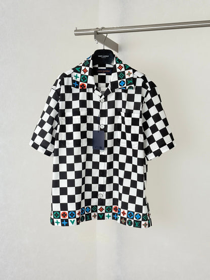 LV Checkered Short-Sleeve Shirt
