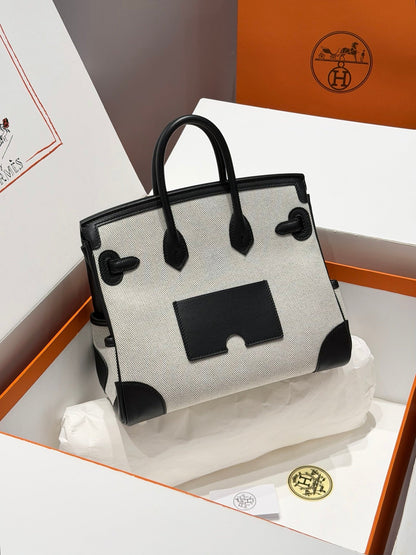 Hermes 25 Cargo Denim Handbag