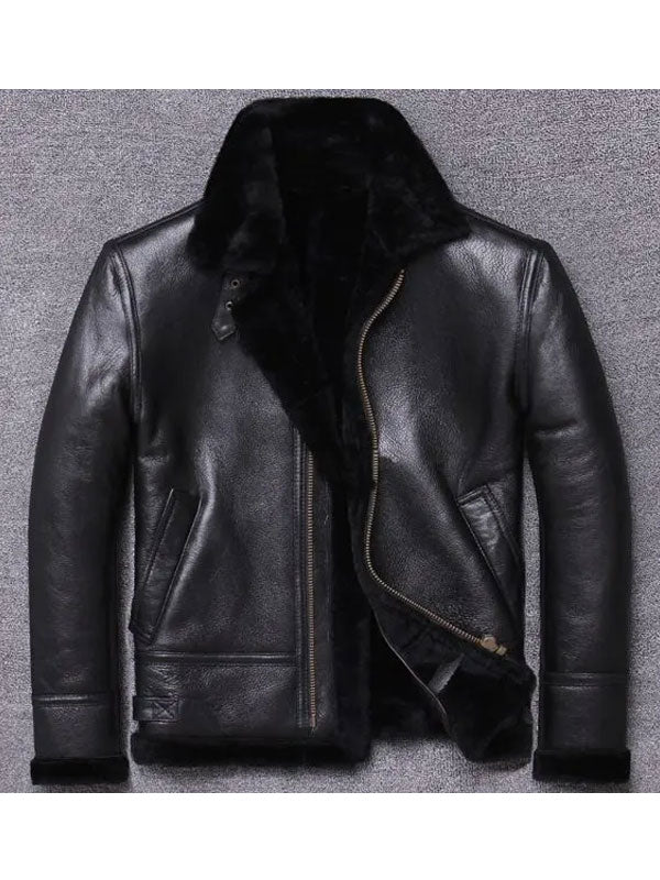 Men Sheepskin Winter Fur Coat Jacket