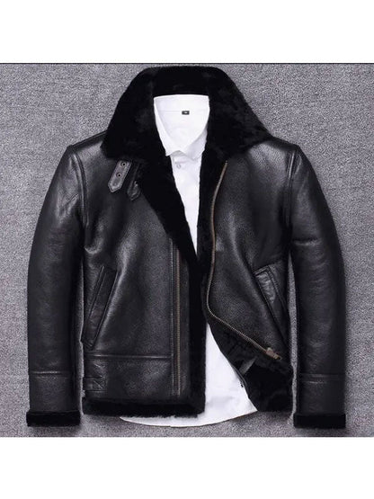 Men Sheepskin Winter Fur Coat Jacket