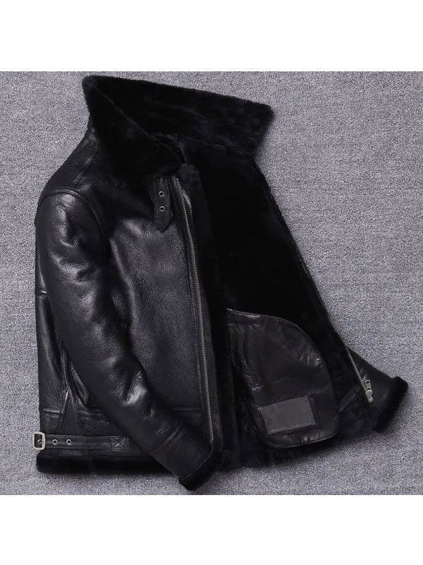 Men Sheepskin Winter Fur Coat Jacket